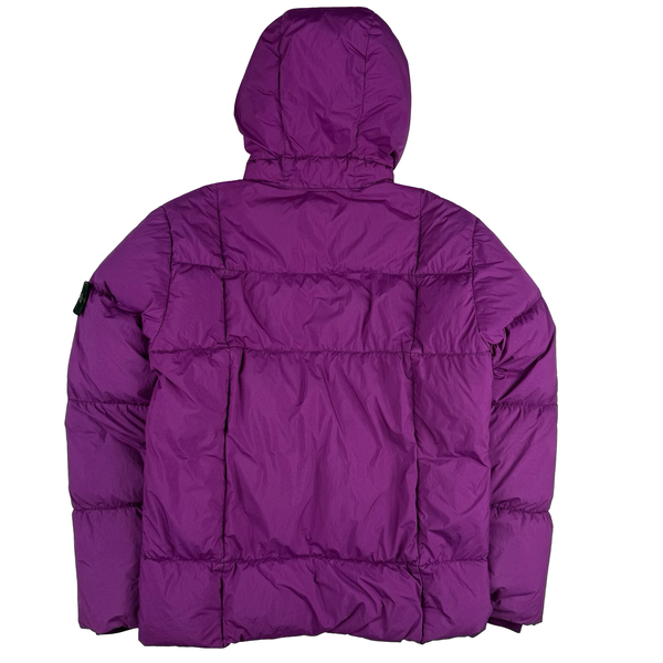Stone Island 2018 Purple Down Filled Crinkle Puffer Jacket - Medium