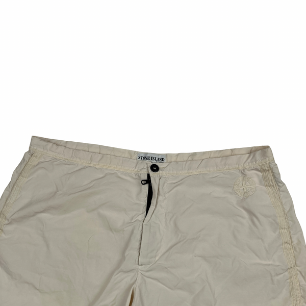 Stone Island Vintage 2001 Cotton Blend Yellow Compass Swim Shorts - XXL