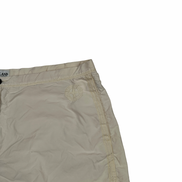 Stone Island Vintage 2001 Cotton Blend Yellow Compass Swim Shorts - XXL