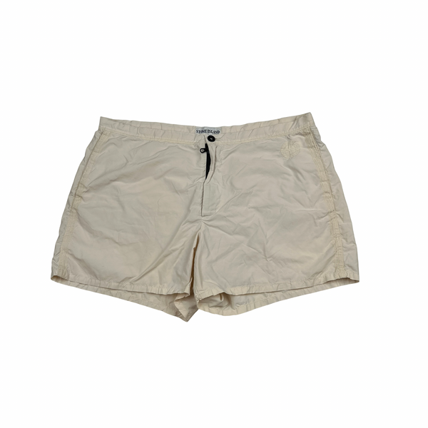 Stone Island Vintage 2001 Cotton Blend Yellow Compass Swim Shorts - XXL