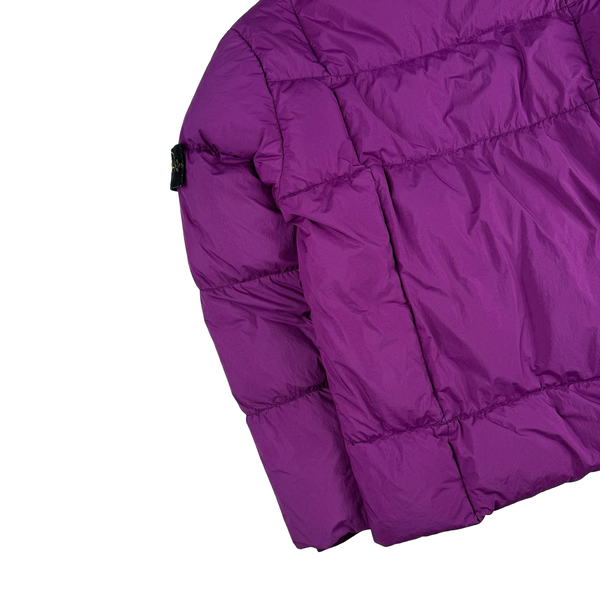 Stone Island 2018 Purple Down Filled Crinkle Puffer Jacket - Medium
