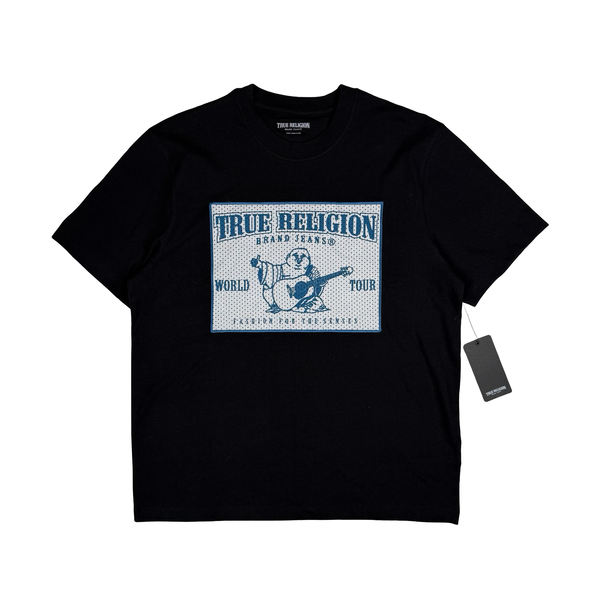 True Religion Black Cotton Graphic T-Shirt - Large