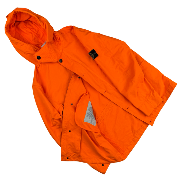 Stone Island 2019 Neon Orange David Fluo Parka Jacket - Large