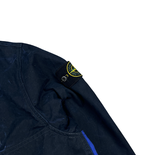 Stone Island 2025 Tela Resinata Blue Bomber Jacket - Large