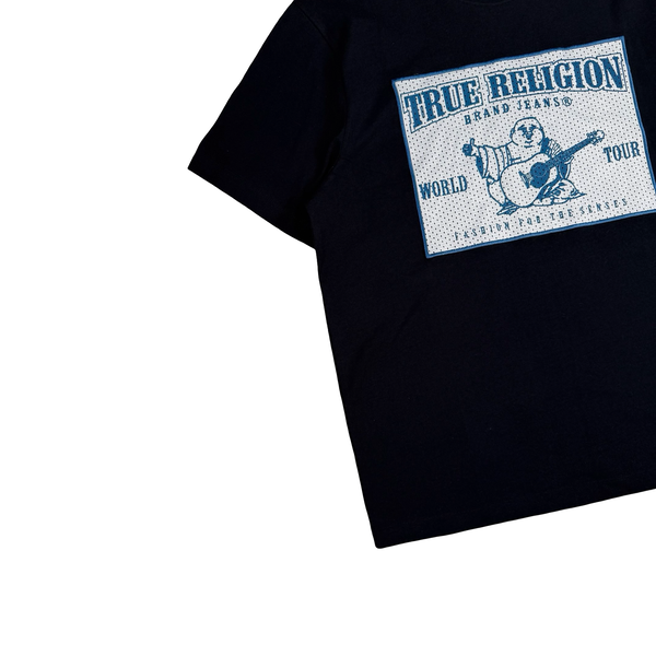 True Religion Black Cotton Graphic T-Shirt - Large