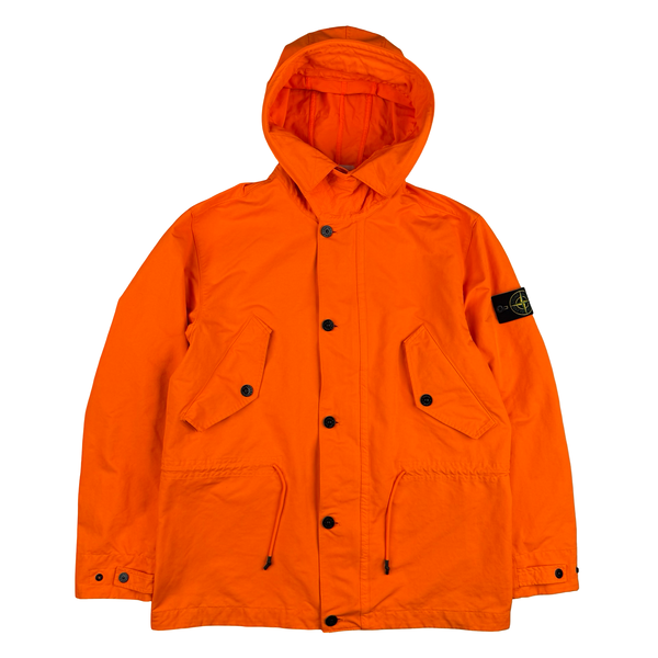 Stone Island 2019 Neon Orange David Fluo Parka Jacket - Large
