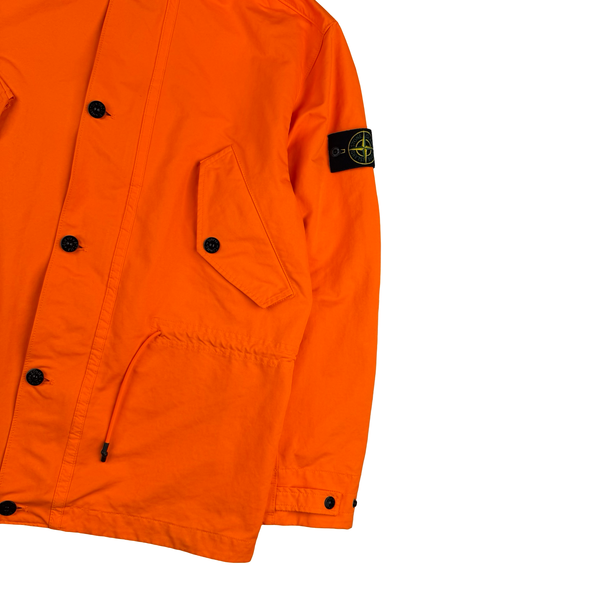 Stone Island 2019 Neon Orange David Fluo Parka Jacket - Large