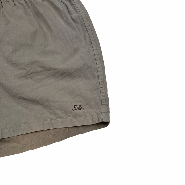 Cp Company 1995 Beige Spellout Vintage Swim Shorts - Large