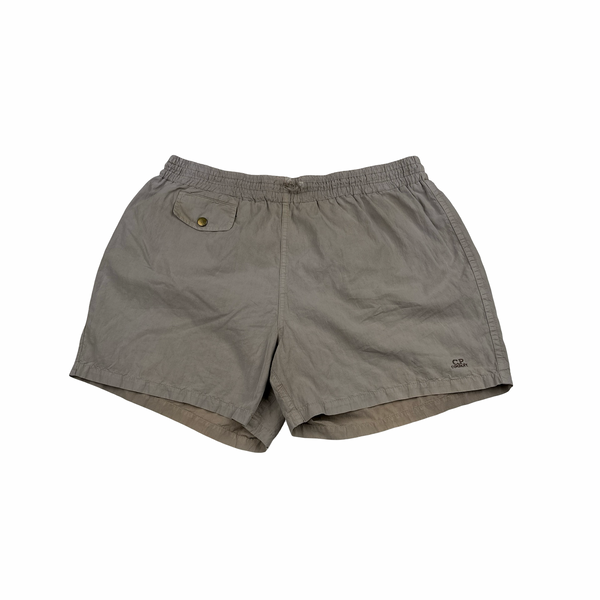 Cp Company 1995 Beige Spellout Vintage Swim Shorts - Large