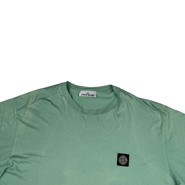 Stone Island Green Teal Spellout Logo T Shirt - 3XL