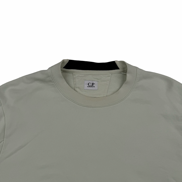 CP Company Pale Green Cotton Lens Viewer Crewneck - Large