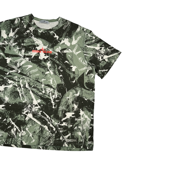 Stone Island 2025 Camo Spellout Cotton T Shirt - 3XL