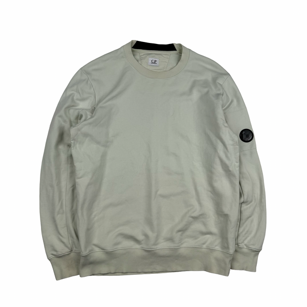 CP Company Pale Green Cotton Lens Viewer Crewneck - Large