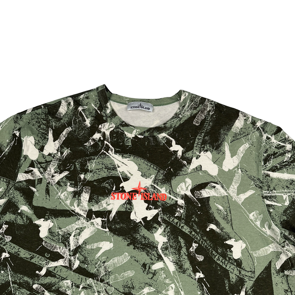Stone Island 2025 Camo Spellout Cotton T Shirt - 3XL