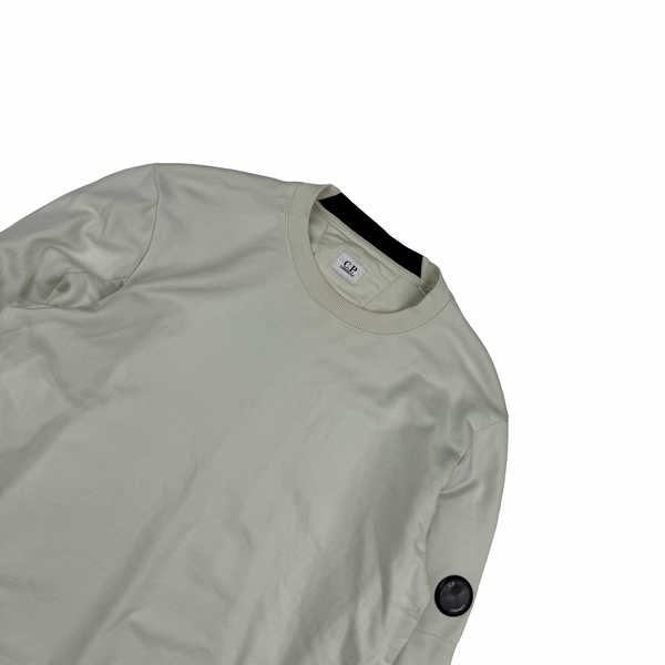 CP Company Pale Green Cotton Lens Viewer Crewneck - Large