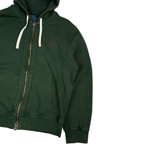 Ralph Lauren Green Thick Cotton Zipped Hoodie - Large