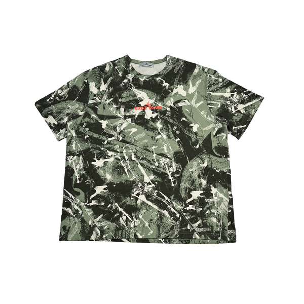 Stone Island 2025 Camo Spellout Cotton T Shirt - 3XL
