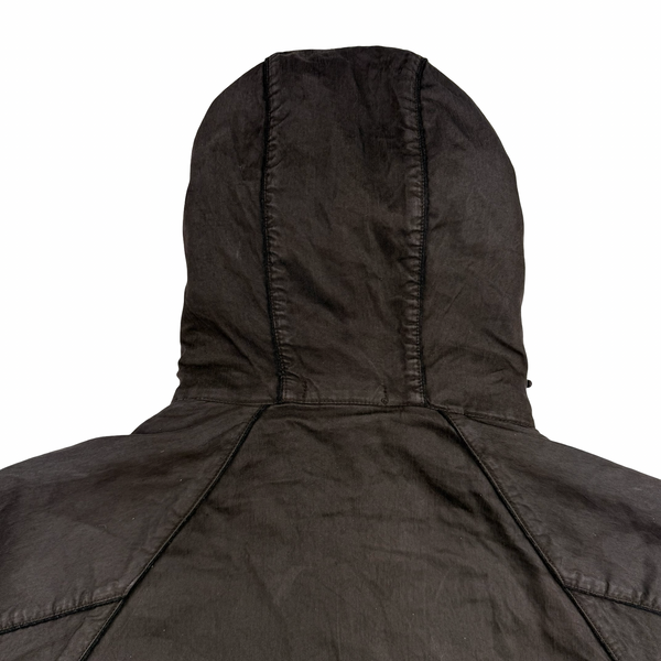 Stone Island 2005 Brown Vintage Lino Flax Dutch Rope Parka Jacket - XL