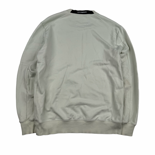 CP Company Pale Green Cotton Lens Viewer Crewneck - Large
