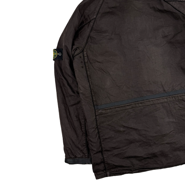 Stone Island 2005 Brown Vintage Lino Flax Dutch Rope Parka Jacket - XL
