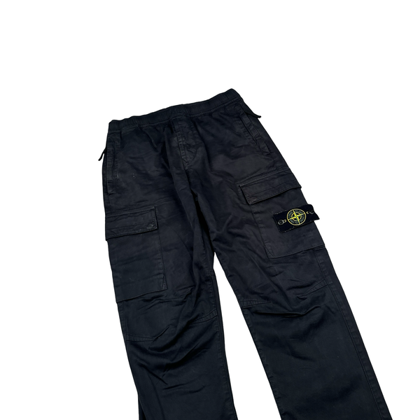 Stone Island 2022 Black RE T Cargo Trousers - 30"