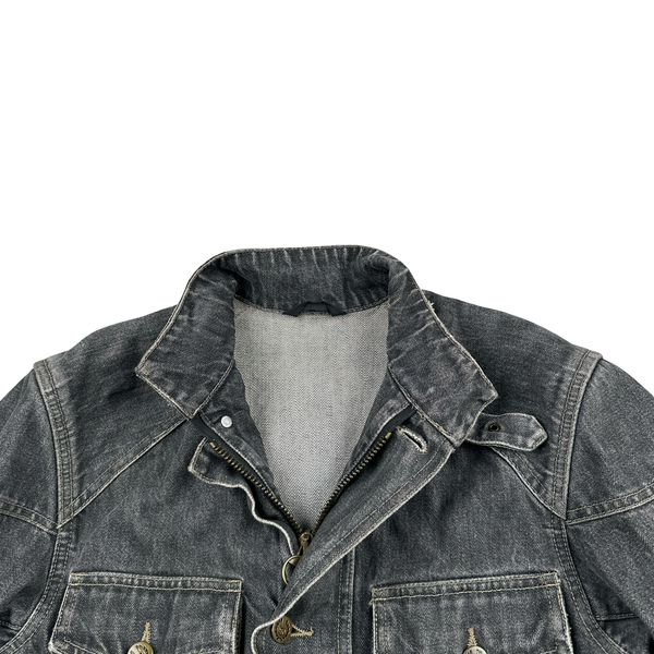 Belstaff Grey Multi Pocket Field Denim Zipped Jacket - Small