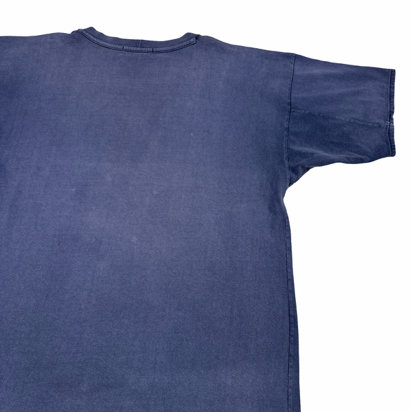 Stone Island 1993 Navy Cotton Spellout Vintage T Shirt - Large