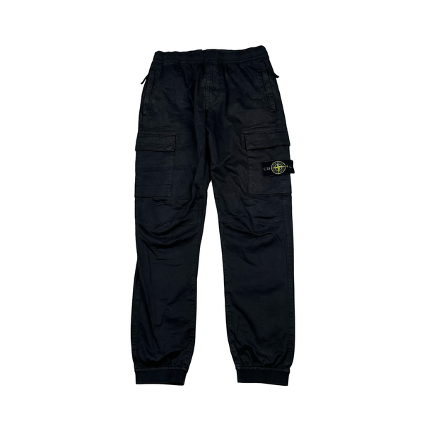 Stone Island 2022 Black RE T Cargo Trousers - 30"