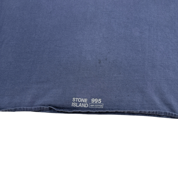 Stone Island 1993 Navy Cotton Spellout Vintage T Shirt - Large