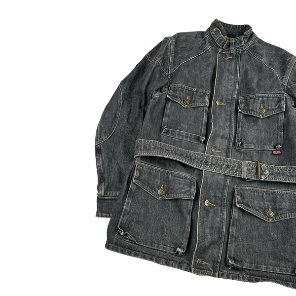 Belstaff Grey Multi Pocket Field Denim Zipped Jacket - Small