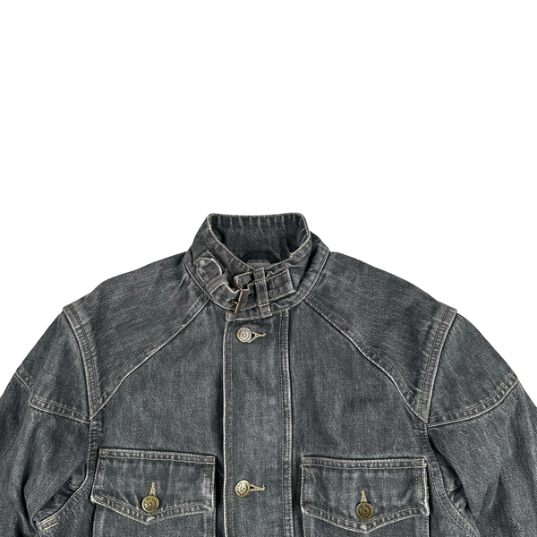 Belstaff Grey Multi Pocket Field Denim Zipped Jacket - Small