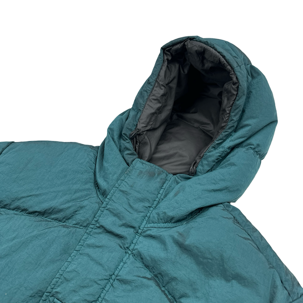 Stone Island 2023 Sea Green Reversible Nylon Metal Down Centre Badge Puffer Jacket - XL
