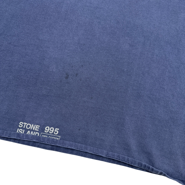 Stone Island 1993 Navy Cotton Spellout Vintage T Shirt - Large