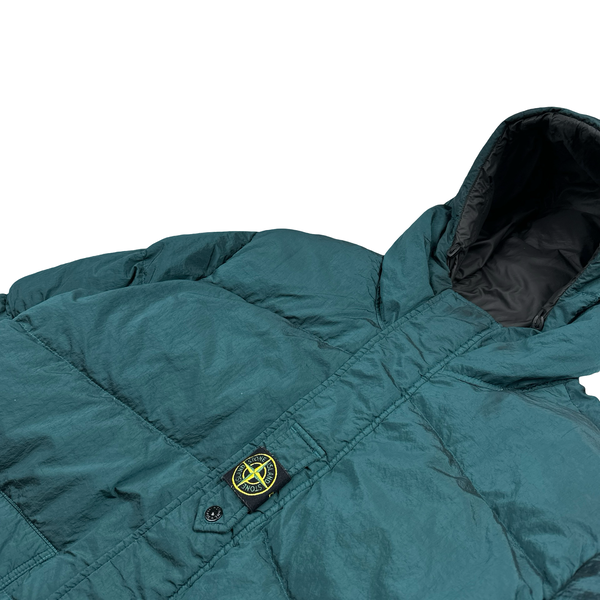Stone Island 2023 Sea Green Reversible Nylon Metal Down Centre Badge Puffer Jacket - XL