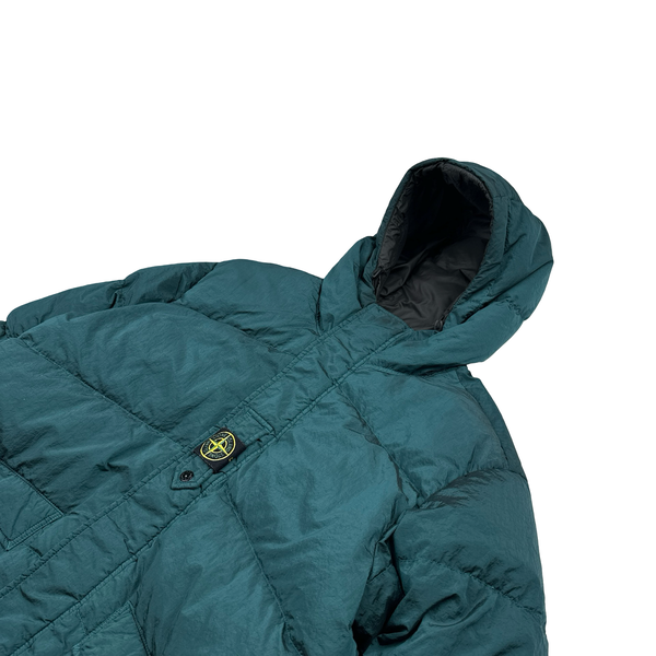 Stone Island 2023 Sea Green Reversible Nylon Metal Down Centre Badge Puffer Jacket - XL