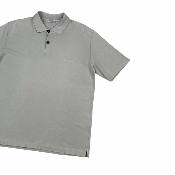 Stone Island Vintage 1999 Spellout Buttoned Polo Shirt - Large