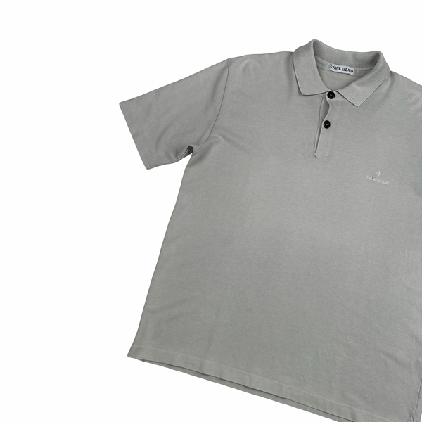 Stone Island Vintage 1999 Spellout Buttoned Polo Shirt - Large