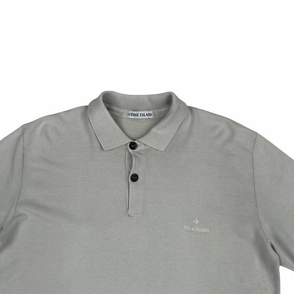 Stone Island Vintage 1999 Spellout Buttoned Polo Shirt - Large