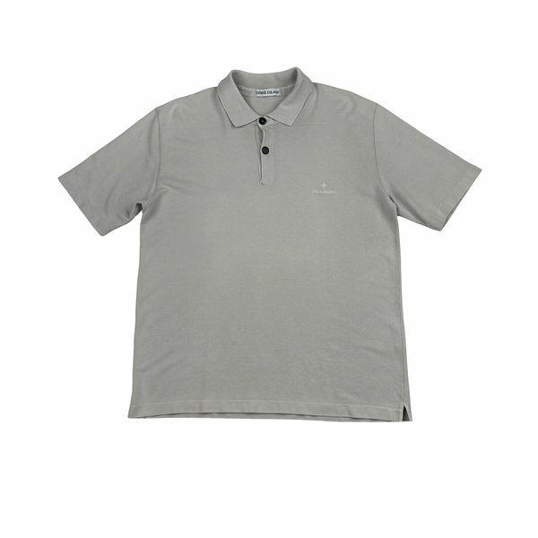 Stone Island Vintage 1999 Spellout Buttoned Polo Shirt - Large