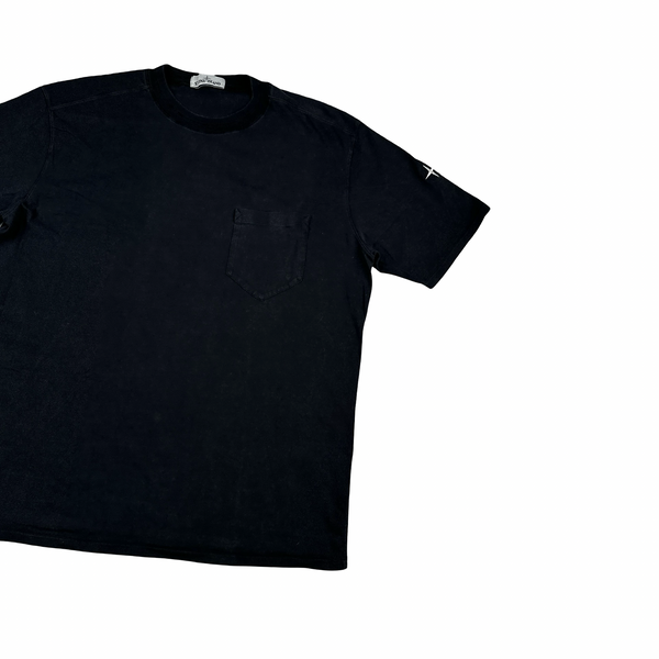 Stone Island Black Stellina Patch Cotton T Shirt - XL