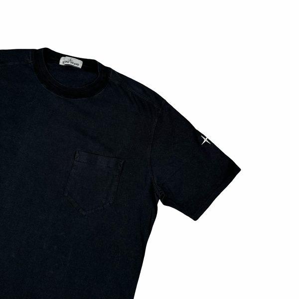 Stone Island Black Stellina Patch Cotton T Shirt - XL