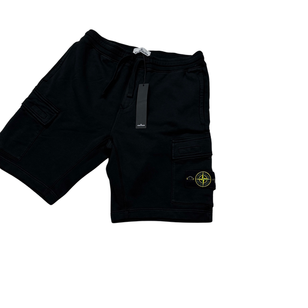 Stone Island 2021 Black Fleece Cotton Shorts - Large