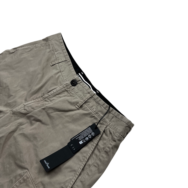 Stone Island 2023 Tan Slim Bermuda Cotton Shorts - 34"