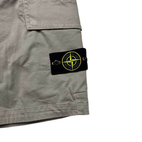 Stone Island 2023 Tan Slim Bermuda Cotton Shorts - 34"