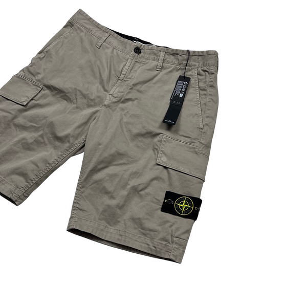 Stone Island 2023 Tan Slim Bermuda Cotton Shorts - 34"