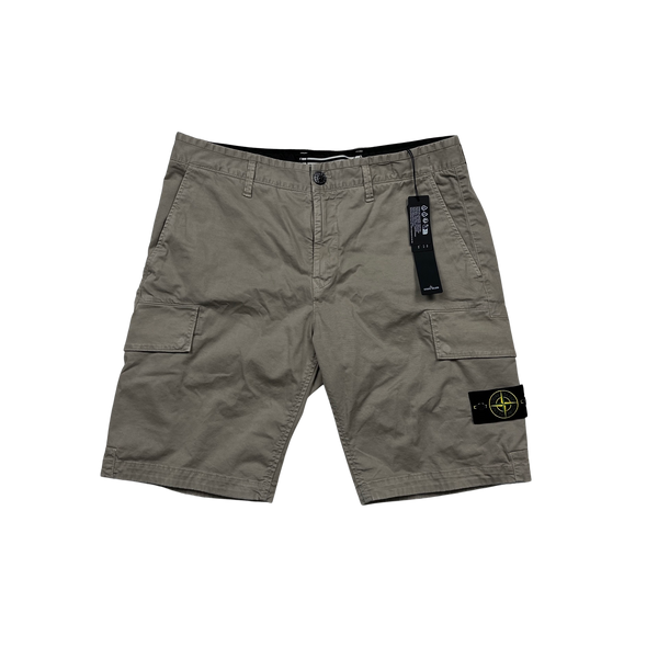 Stone Island 2023 Tan Slim Bermuda Cotton Shorts - 34"