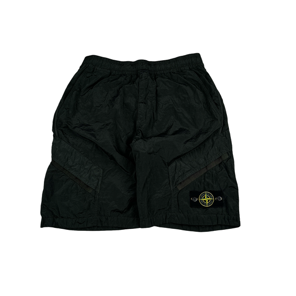 Stone Island 2024 Dark Green Nylon Metal Comfort Fit Shorts - 32"