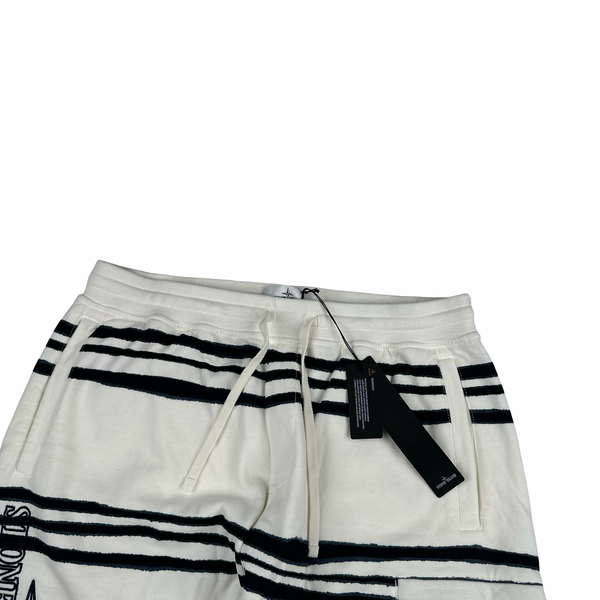 Stone Island x Supreme 2020 Striped Spellout Cotton Shorts - Medium