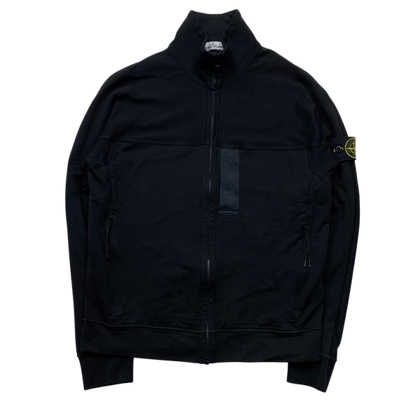 Stone Island 2020 Black Cotton Zipped Sweatshirt - Small