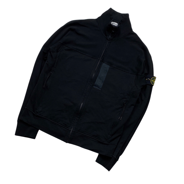 Stone Island 2020 Black Cotton Zipped Sweatshirt - Small